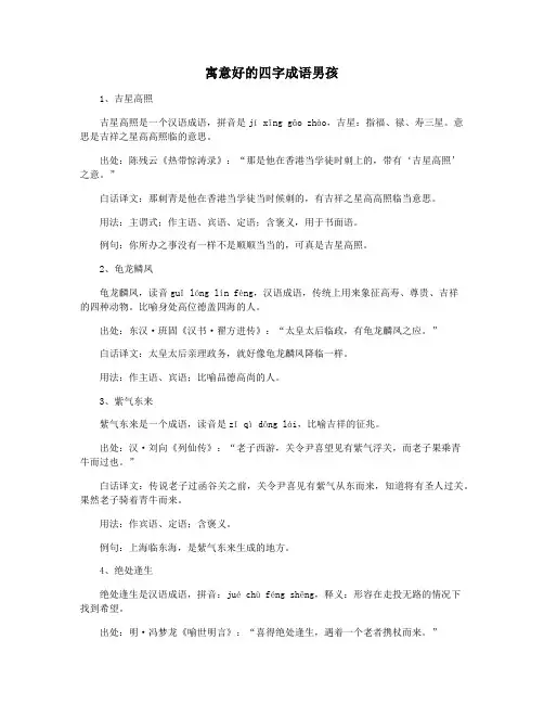 寓意好的四字成语男孩