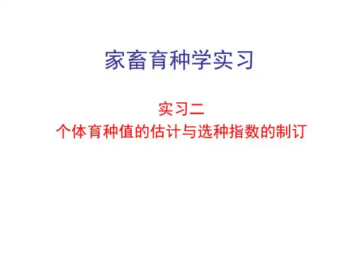 个体育种值的估计与选种指数的制订