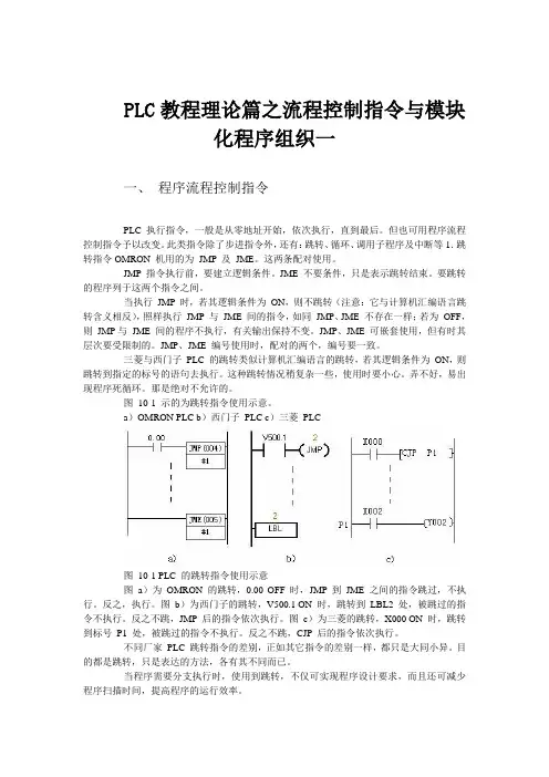 PLC教程理论篇之流程控制指令与模块化程序组织一