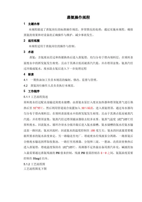 蒸氨操作规程