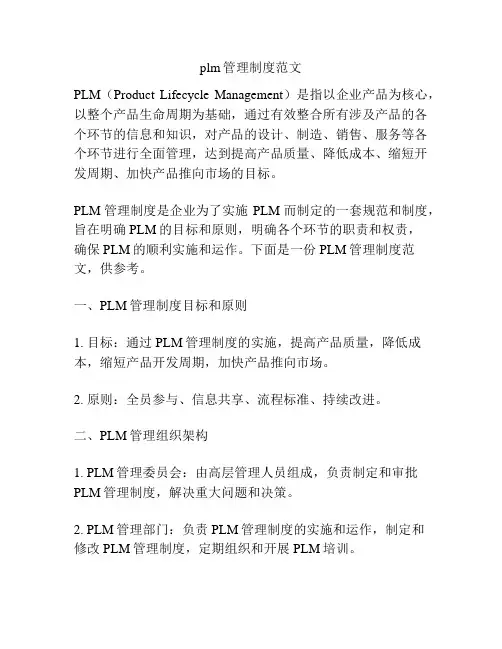 plm管理制度范文