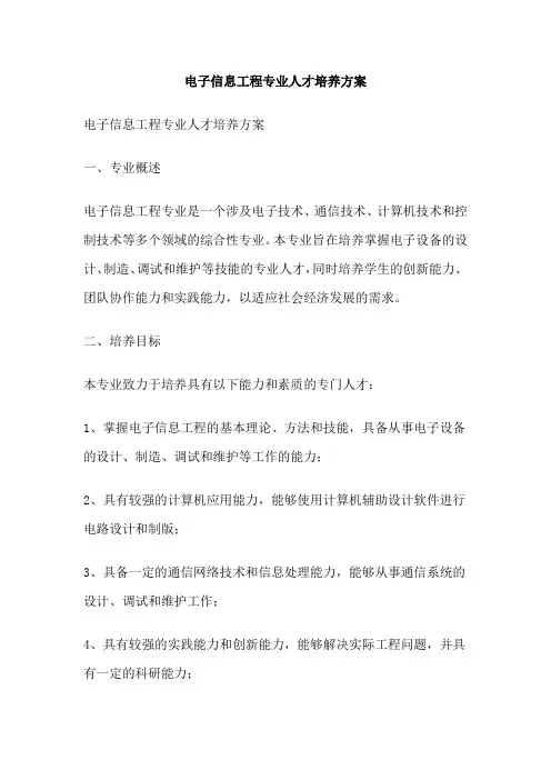 电子信息工程专业人才培养方案 2