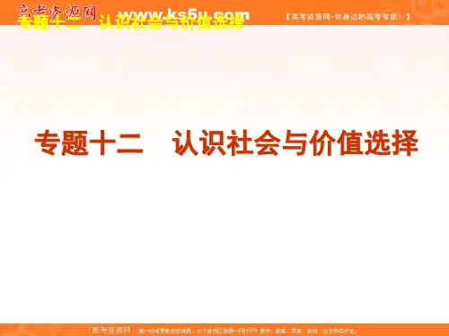 高考政治三轮复习课件：专题十二 认识社会与价值选择