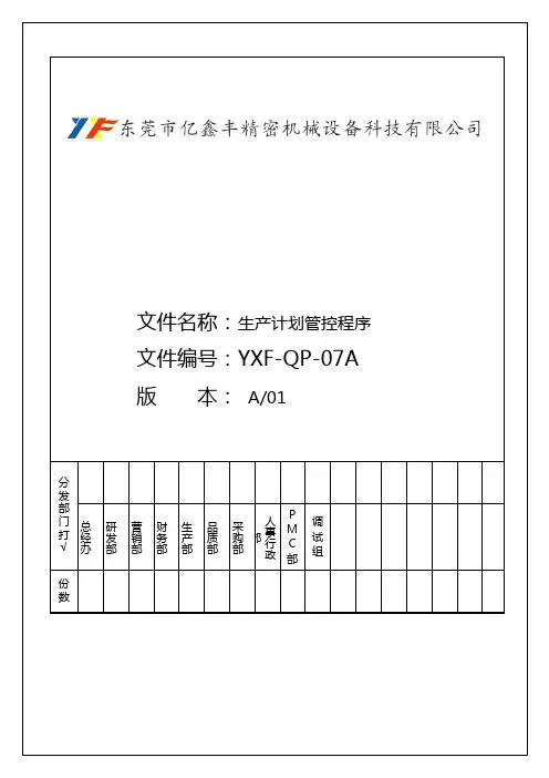 生产计划管控程序