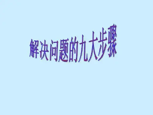 处理问题的九大步骤