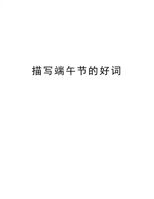 描写端午节的好词讲课教案