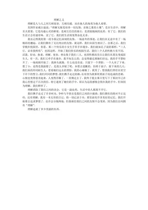 高中作文——理解之义