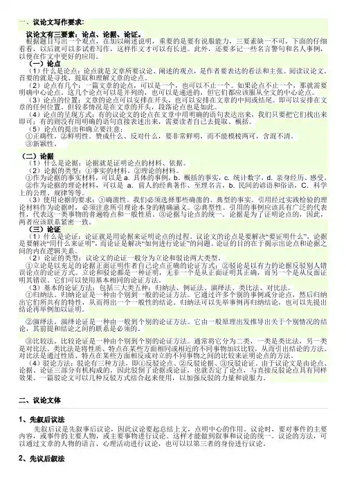 议论文写作要求