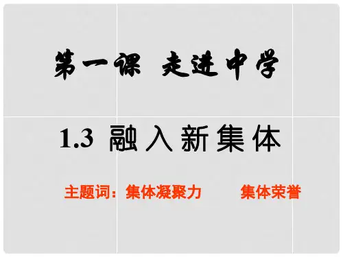 七年级政治上册 1.3 融入新集体课件 粤教版