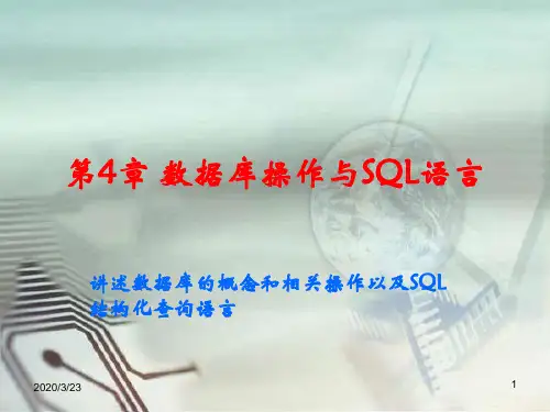 第4章 数据库操作和SQL语言