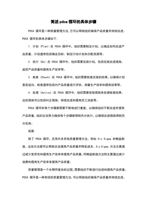 简述pdca循环的具体步骤