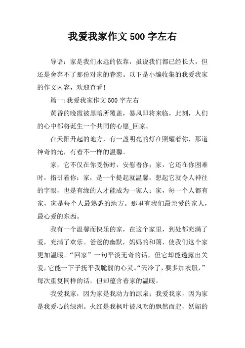 我爱我家作文500字左右