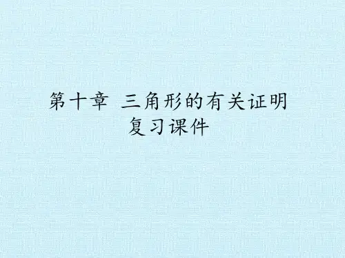 第十章 三角形的有关证明 复习课件