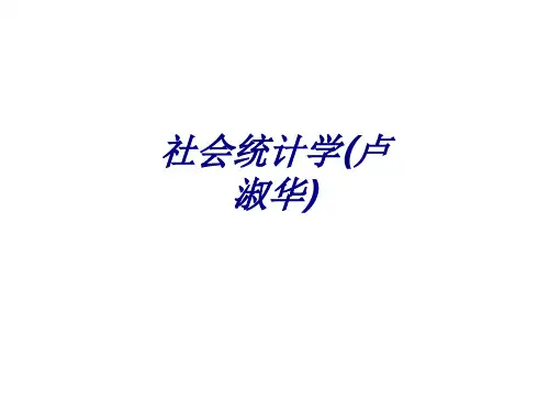 社会统计学(卢淑华)PPT培训课件