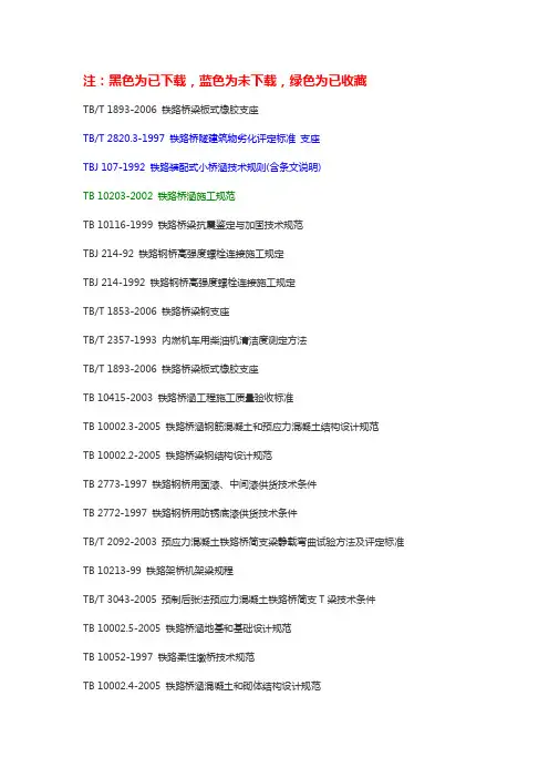 桥梁有关规范
