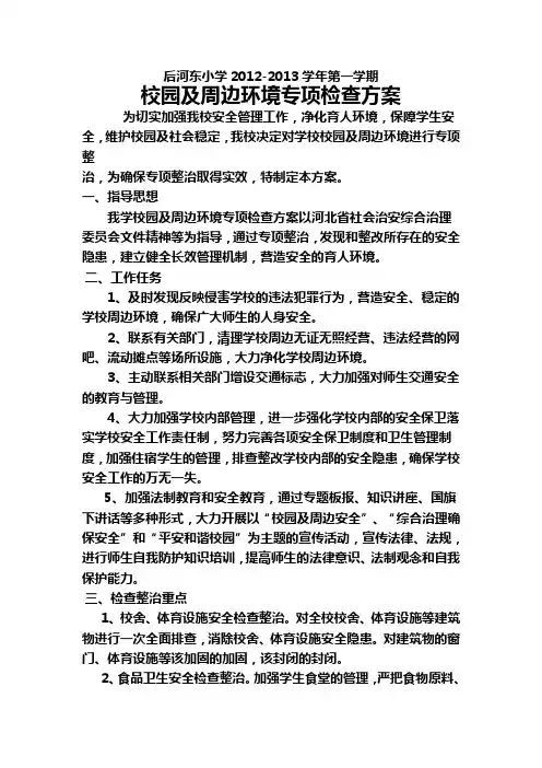 校园及周边环境专项检查方案