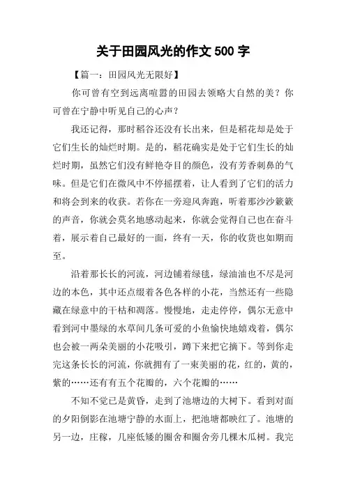 关于田园风光的作文500字