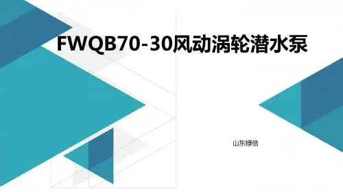 FWQB70-30风动涡轮潜水泵的结构特点与适用范围