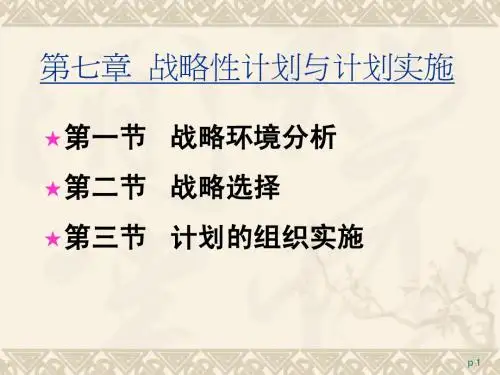 管理学第七章战略计划
