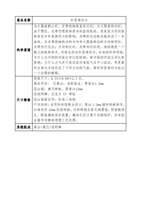 科里奥利力-流动科技馆展品科学原理与概念深化方案(校园社区科普科教展品制作厂家-上海惯量自动化有限公司)
