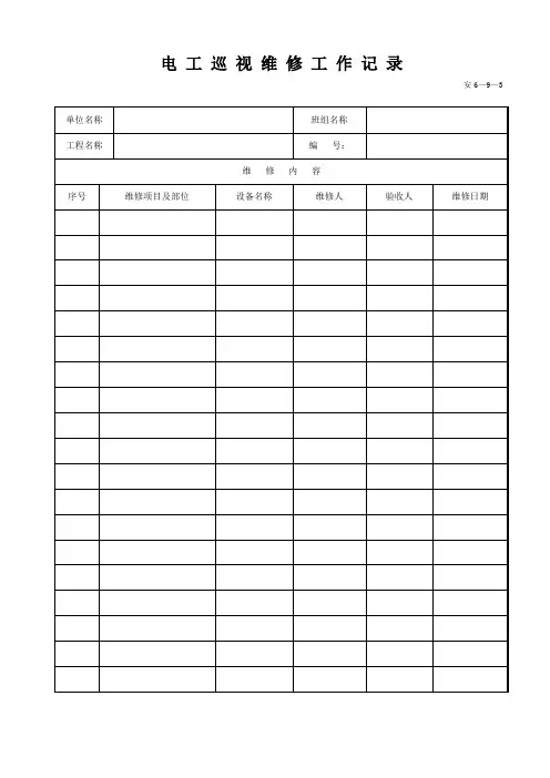 临时用电检查记录用表