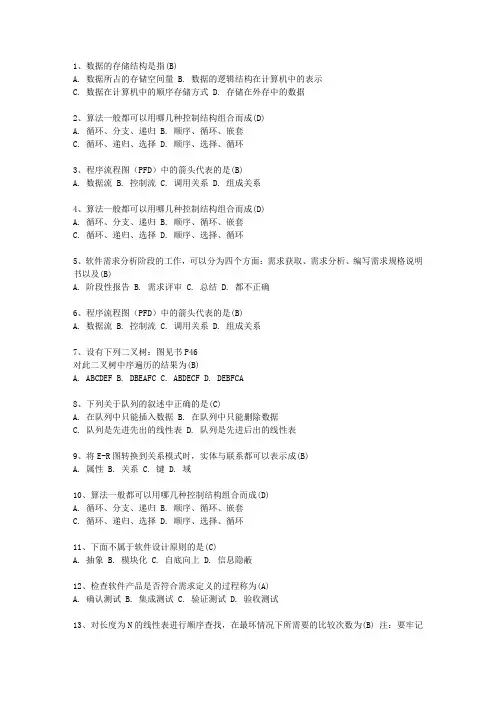 2014河北省WORD全国计算机等级考试二级VB必过技巧