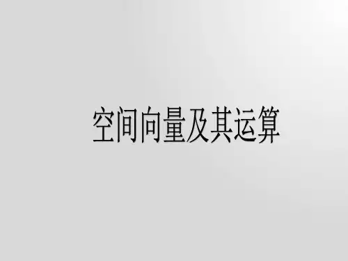 空间向量及其运算