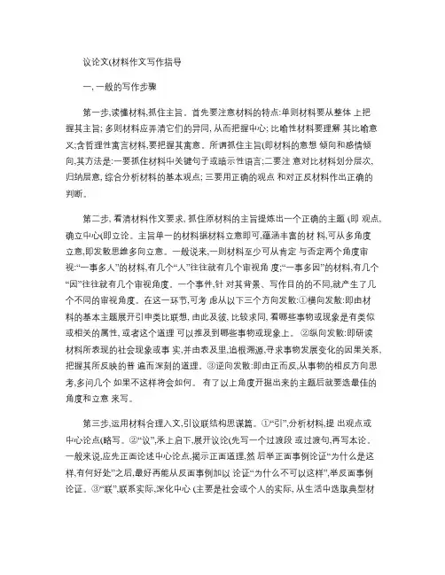 议论文(材料作文)写作指导讲解