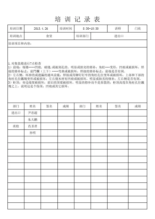 集装箱7点检查培训