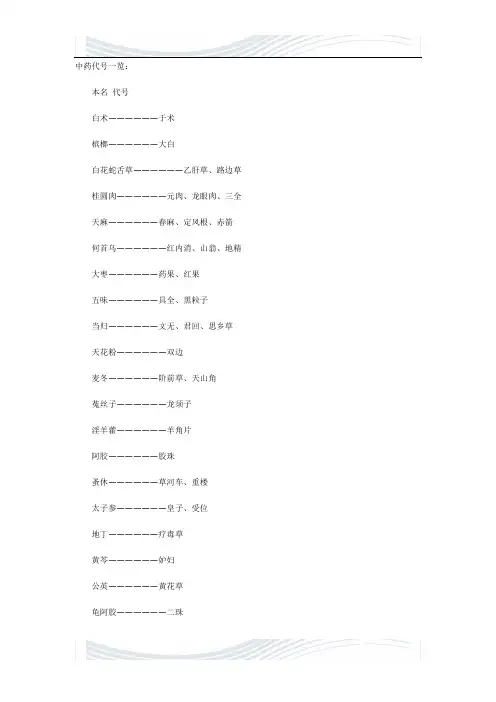 中药别名