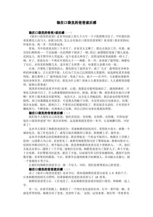 装在口袋里的爸爸读后感