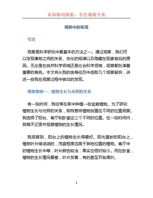 观察中的发现