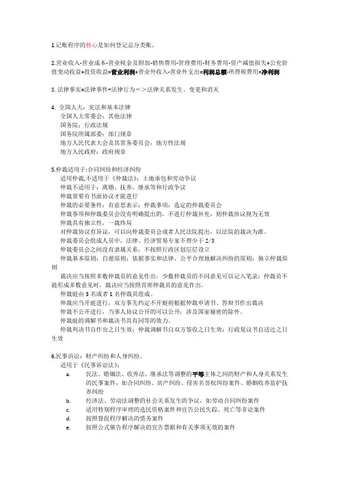 初级会计经济法基础知识点