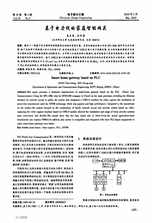 基于电力线的家庭智能网关