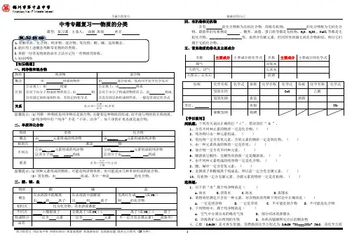 2017【小专题4】《物质的分类》专题复习讲学稿 (2)