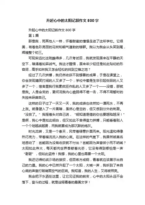 升起心中的太阳记叙作文800字