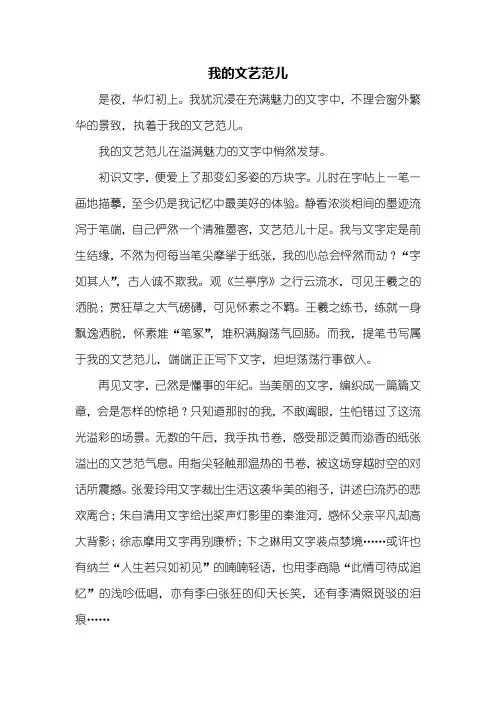 高三作文：我的文艺范儿作文800字