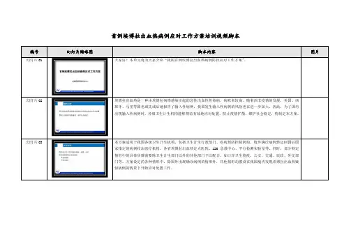 10-埃博拉出血热首例应对工作方案