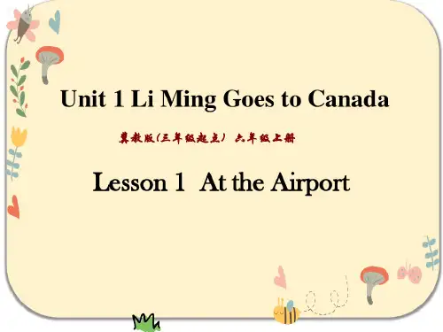 冀教版六年级英语上册Unit1Lesson1AttheAirport