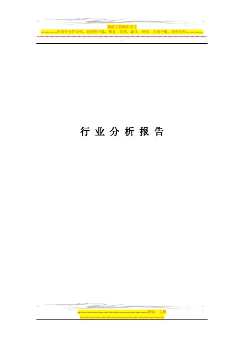 行业分析报告模板(精华)
