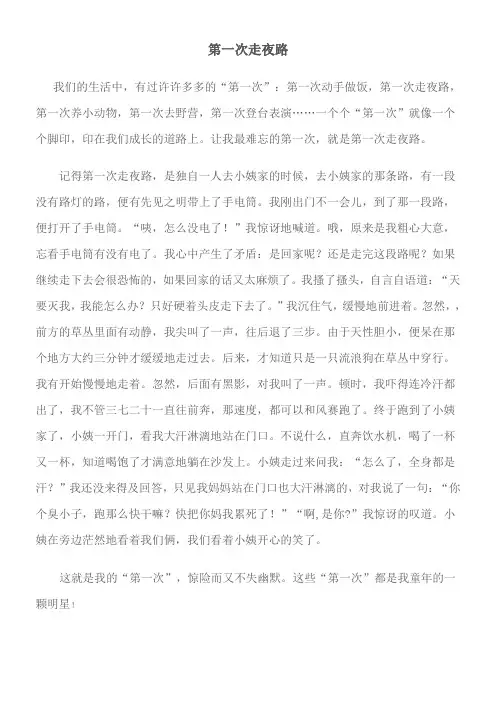 关于难忘的第一次的作文