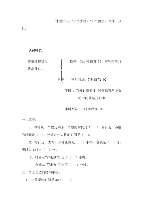 钟面知识