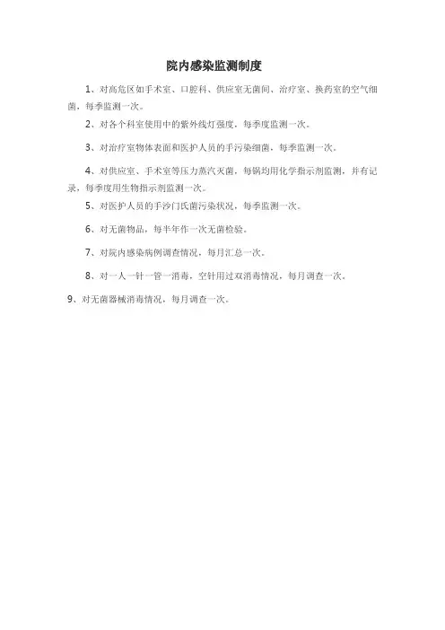 院内感染监测制度