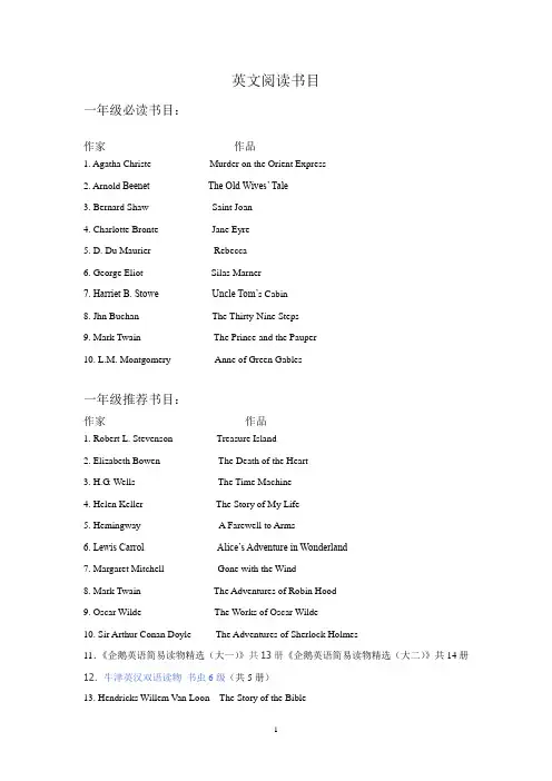 英文阅读书目
