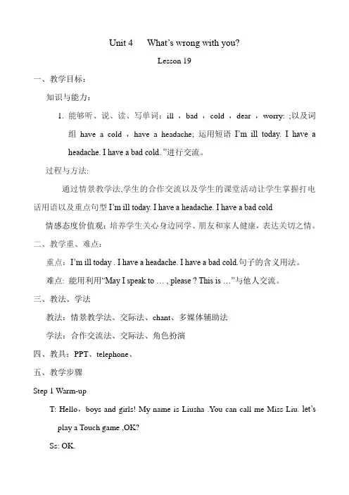 新版小学英语五年级下册Lesson_19