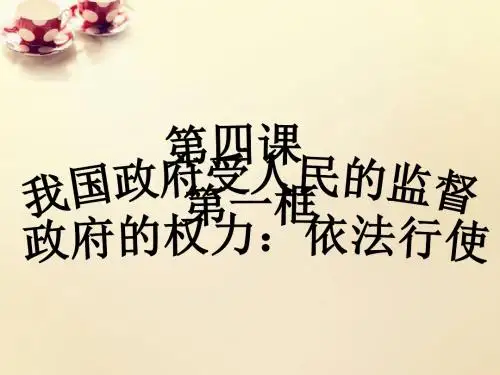 4.1政府的权力:依法行使.