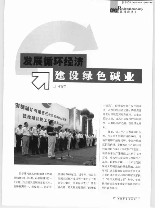 发展循环经济 建设绿色碱业
