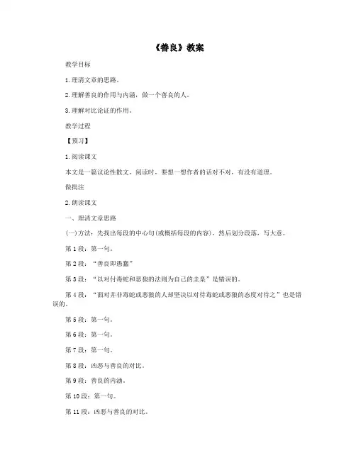《善良》教案
