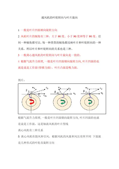 风机基础知识及通风机的叶轮转向与叶片旋向