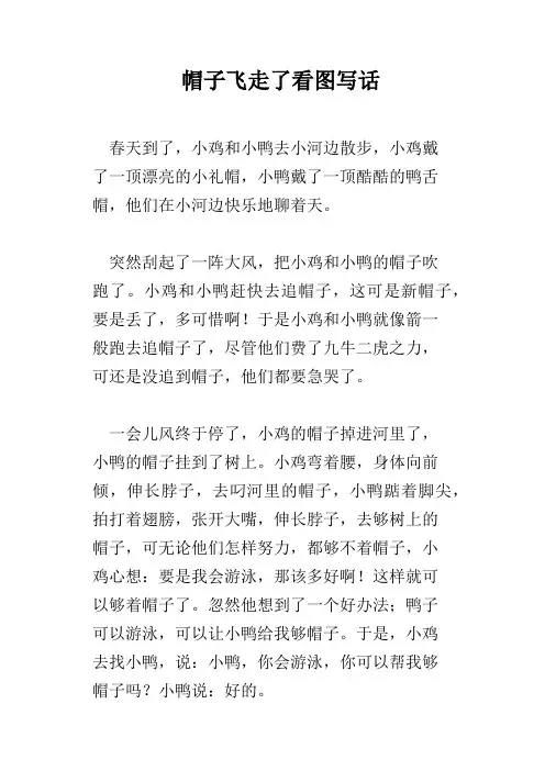 帽子飞走了看图写话